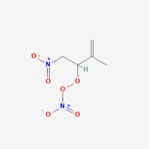 molecular formula C5H8N2O6 B14515413 Peroxynitric acid, 2-methyl-1-(nitromethyl)-2-propenyl ester CAS No. 62907-73-7
