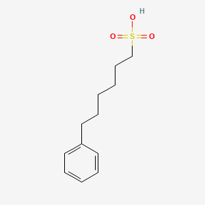 molecular formula C12H18O3S B14515437 Benzenehexanesulfonic acid CAS No. 62607-66-3