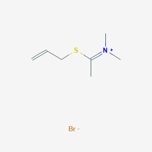 molecular formula C7H14BrNS B14515454 N,N-Dimethyl-1-[(prop-2-en-1-yl)sulfanyl]ethan-1-iminium bromide CAS No. 63344-41-2