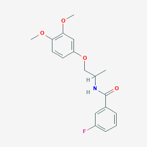 molecular formula C18H20FNO4 B14515461 N-[1-(3,4-Dimethoxyphenoxy)propan-2-yl]-3-fluorobenzamide CAS No. 62539-31-5