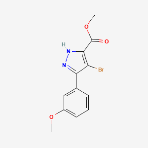 molecular formula C12H11BrN2O3 B1451556 methyl 4-bromo-3-(3-methoxyphenyl)-1H-pyrazole-5-carboxylate CAS No. 1350465-22-3