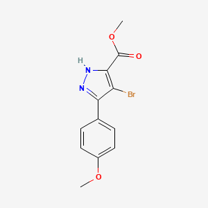molecular formula C12H11BrN2O3 B1451559 methyl 4-bromo-3-(4-methoxyphenyl)-1H-pyrazole-5-carboxylate CAS No. 1350453-66-5