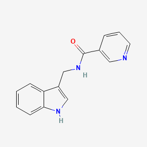 molecular formula C15H13N3O B14515806 Nicotinamide, N-(3-indolylmethyl)- CAS No. 63183-53-9