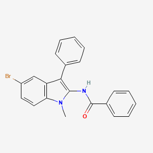 molecular formula C22H17BrN2O B14515870 N-(5-Bromo-1-methyl-3-phenyl-1H-indol-2-yl)benzamide CAS No. 62693-59-8
