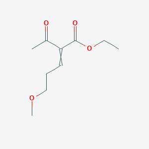 molecular formula C10H16O4 B14515876 Ethyl 2-acetyl-5-methoxypent-2-enoate CAS No. 63093-79-8