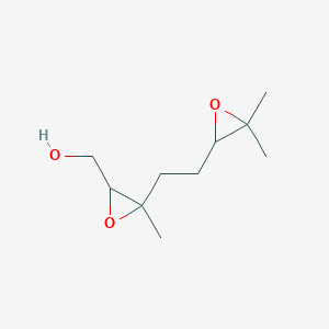 molecular formula C10H18O3 B14515903 Oxiranemethanol, 3-[2-(3,3-dimethyloxiranyl)ethyl]-3-methyl- CAS No. 62875-10-9