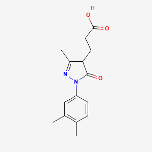 molecular formula C15H18N2O3 B1451604 3-(1-(3,4-Dimethylphenyl)-3-methyl-5-oxo-4,5-dihydro-1H-pyrazol-4-yl)propanoic acid CAS No. 1204296-74-1