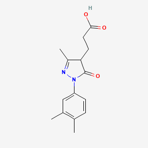 molecular formula C15H18N2O3 B1451604 3-[1-(3,4-dimethylphenyl)-3-methyl-5-oxo-4H-pyrazol-4-yl]propanoic acid CAS No. 1204296-74-1