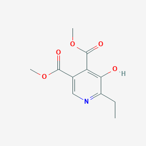 molecular formula C11H13NO5 B14516046 Dimethyl 6-ethyl-5-hydroxypyridine-3,4-dicarboxylate CAS No. 62473-30-7