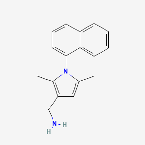 molecular formula C17H18N2 B1451615 ([2,5-Dimethyl-1-(1-naphthyl)-1H-pyrrol-3-YL]methyl)amine CAS No. 1177353-07-9