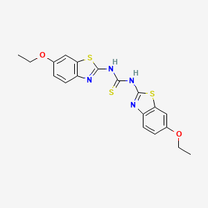 molecular formula C19H18N4O2S3 B14516179 N,N'-Bis[(6-ethoxy-1,3-benzothiazol-2-yl)]thiourea CAS No. 62540-49-2
