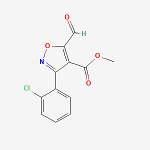 molecular formula C12H8ClNO4 B1451618 Methyl 3-(2-chlorophenyl)-5-formylisoxazole-4-carboxylate CAS No. 682352-78-9