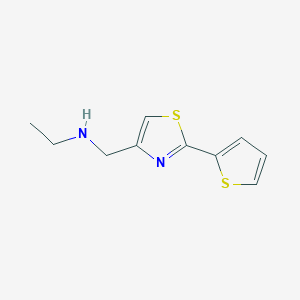molecular formula C10H12N2S2 B1451622 N-[(2-Thien-2-YL-1,3-thiazol-4-YL)methyl]-ethanamine CAS No. 887405-31-4