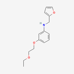 molecular formula C15H19NO3 B1451628 3-(2-Ethoxyethoxy)-N-(2-furylmethyl)aniline CAS No. 1040691-80-2