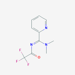 molecular formula C10H10F3N3O B14516329 N-[(Z)-(Dimethylamino)(pyridin-2-yl)methylidene]-2,2,2-trifluoroacetamide CAS No. 62758-94-5