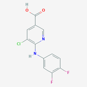 molecular formula C12H7ClF2N2O2 B1451634 5-Chloro-6-[(3,4-difluorophenyl)amino]pyridine-3-carboxylic acid CAS No. 1019466-14-8