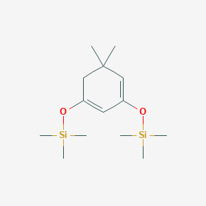 molecular formula C14H28O2Si2 B14516435 Silane, [(5,5-dimethyl-1,3-cyclohexadiene-1,3-diyl)bis(oxy)]bis[trimethyl- CAS No. 63559-15-9