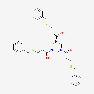 molecular formula C33H39N3O3S3 B14516629 1,1',1''-(1,3,5-Triazinane-1,3,5-triyl)tris[3-(benzylsulfanyl)propan-1-one] CAS No. 63074-19-1