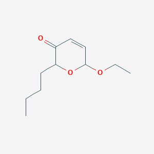 molecular formula C11H18O3 B14516646 2-Butyl-6-ethoxy-2H-pyran-3(6H)-one CAS No. 62644-54-6