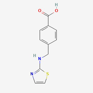 molecular formula C11H10N2O2S B14516711 Benzoic acid, 4-[(2-thiazolylamino)methyl]- CAS No. 62642-70-0