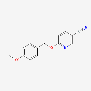 molecular formula C14H12N2O2 B1451673 6-[(4-Methoxyphenyl)methoxy]pyridine-3-carbonitrile CAS No. 915411-34-6