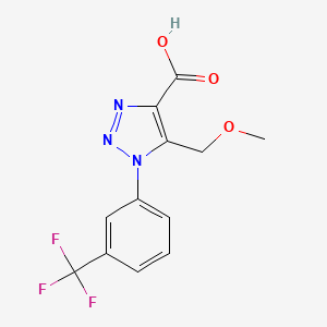 molecular formula C12H10F3N3O3 B1451678 5-(methoxymethyl)-1-[3-(trifluoromethyl)phenyl]-1H-1,2,3-triazole-4-carboxylic acid CAS No. 1049129-40-9