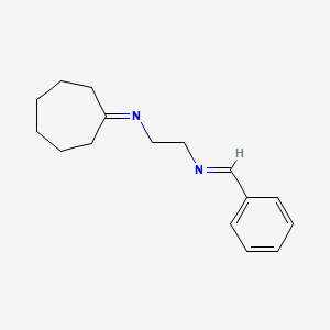 molecular formula C16H22N2 B14516785 N-{2-[(E)-Benzylideneamino]ethyl}cycloheptanimine CAS No. 62730-83-0