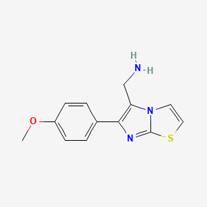 molecular formula C13H13N3OS B1451679 [6-(4-Methoxyphenyl)imidazo[2,1-b][1,3]thiazol-5-yl]methanamine CAS No. 1082802-45-6