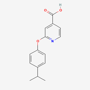 molecular formula C15H15NO3 B1451680 2-[4-(Propan-2-yl)phenoxy]pyridine-4-carboxylic acid CAS No. 1019403-63-4