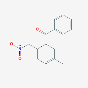 molecular formula C16H19NO3 B14516820 Methanone, [3,4-dimethyl-6-(nitromethyl)-3-cyclohexen-1-yl]phenyl- CAS No. 62635-84-1