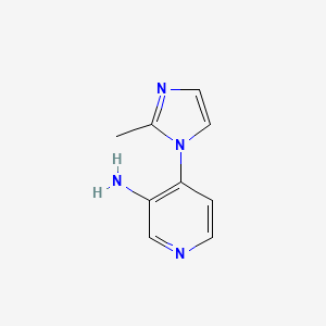 molecular formula C9H10N4 B1451688 4-(2-甲基-1H-咪唑-1-基)吡啶-3-胺 CAS No. 1040314-53-1