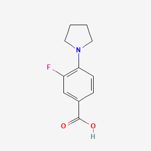 molecular formula C11H12FNO2 B1451697 3-氟-4-吡咯烷基苯甲酸 CAS No. 1021243-16-2
