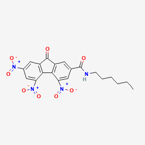 molecular formula C20H18N4O8 B14517024 N-Hexyl-4,5,7-trinitro-9-oxo-9H-fluorene-2-carboxamide CAS No. 62901-56-8