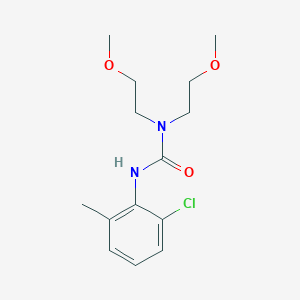 molecular formula C14H21ClN2O3 B14517036 N'-(2-Chloro-6-methylphenyl)-N,N-bis(2-methoxyethyl)urea CAS No. 62593-73-1
