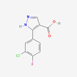 molecular formula C10H6ClFN2O2 B1451706 3-(3-氯-4-氟苯基)-1H-吡唑-4-羧酸 CAS No. 1152540-21-0