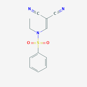 molecular formula C12H11N3O2S B14517079 Benzenesulfonamide, N-(2,2-dicyanoethenyl)-N-ethyl- CAS No. 62608-66-6