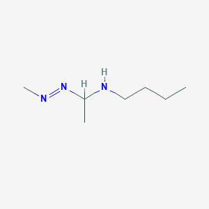 molecular formula C7H17N3 B14517176 N-{1-[(E)-Methyldiazenyl]ethyl}butan-1-amine CAS No. 62655-35-0