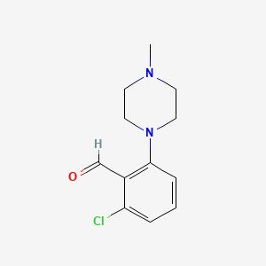 molecular formula C12H15ClN2O B1451721 2-Chloro-6-(4-methylpiperazin-1-yl)benzaldehyde CAS No. 1021017-88-8