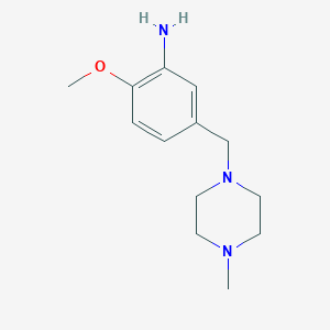 molecular formula C13H21N3O B1451733 2-Methoxy-5-[(4-methylpiperazin-1-yl)methyl]aniline CAS No. 1041561-44-7