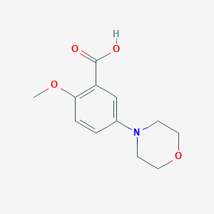 molecular formula C12H15NO4 B1451754 2-Methoxy-5-morpholin-4-YL-benzoic acid CAS No. 825619-47-4