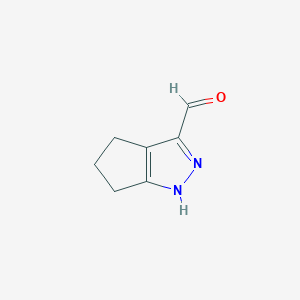 molecular formula C7H8N2O B1451756 1,4,5,6-Tetrahydrocyclopenta[c]pyrazole-3-carbaldehyde CAS No. 1018663-45-0