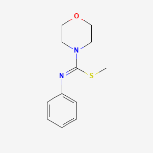 molecular formula C12H16N2OS B1451765 N-[(methylsulfanyl)(morpholin-4-yl)methylidene]aniline CAS No. 21114-92-1