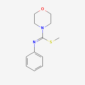 (Z)-N-[(methylsulfanyl)(morpholin-4-yl)methylidene]aniline