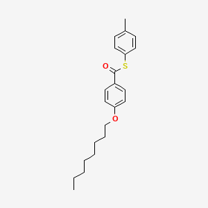 molecular formula C22H28O2S B14518149 S-(4-Methylphenyl) 4-(octyloxy)benzene-1-carbothioate CAS No. 62525-90-0