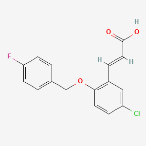 3-{5-Chloro-2-[(4-fluorophenyl)methoxy]phenyl}prop-2-enoic acid