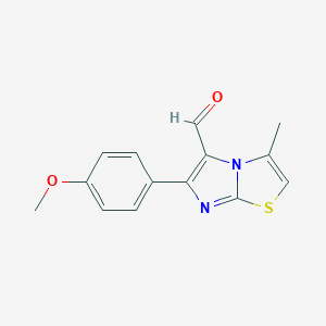 molecular formula C14H12N2O2S B145186 6-(4-methoxyphenyl)-3-methylimidazo[2,1-b]thiazole-5-carbaldehyde CAS No. 134670-46-5