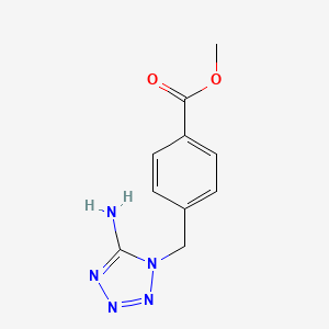 molecular formula C10H11N5O2 B14518766 Benzoic acid, 4-[(5-amino-1H-tetrazol-1-yl)methyl]-, methyl ester CAS No. 62642-73-3