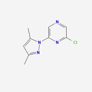 molecular formula C9H9ClN4 B1451886 2-chloro-6-(3,5-dimethyl-1H-pyrazol-1-yl)pyrazine CAS No. 1133082-92-4