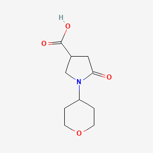 molecular formula C10H15NO4 B1451900 5-oxo-1-(tetrahydro-2H-pyran-4-yl)pyrrolidine-3-carboxylic acid CAS No. 1155632-03-3