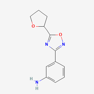 3-[5-(Oxolan-2-yl)-1,2,4-oxadiazol-3-yl]aniline